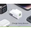 Conceptronic Carregador 2 portas 33W GaN USB PD com cabo de carregamento 3em1, USB-C x 1, USB-A x 1, QC 3.0, PPS