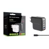 Conceptronic Carregador 4 portas 100W GaN USB PD com cabo de carregamento USB-C, USB-C x 3, USB-A x 1, QC 3.0, PPS