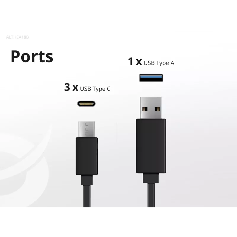 Conceptronic Carregador 4 portas 100W GaN USB PD com cabo de carregamento USB-C, USB-C x 3, USB-A x 1, QC 3.0, PPS