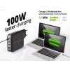 Conceptronic Carregador 4 portas 100W GaN USB PD com cabo de carregamento USB-C, USB-C x 3, USB-A x 1, QC 3.0, PPS