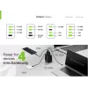 Conceptronic Carregador 4 portas 100W GaN USB PD com cabo de carregamento USB-C, USB-C x 3, USB-A x 1, QC 3.0, PPS