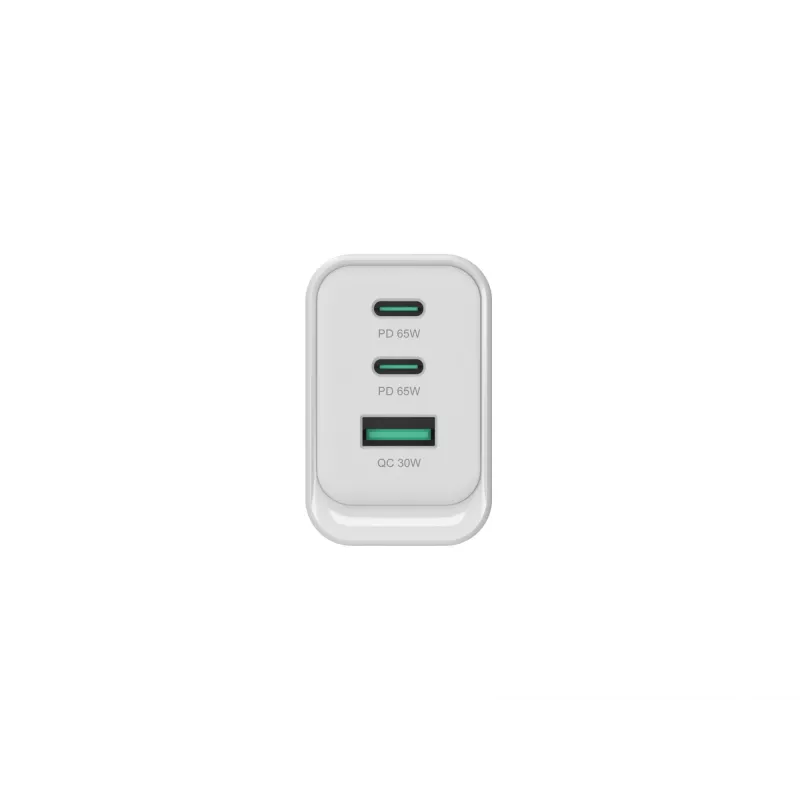 Carregador Conceptronic ALTHEA21W65 3 portas 65W GaN USB PD, USB-C x 2, USB-A x 1, QC 3.0, PPS, PD 3.0