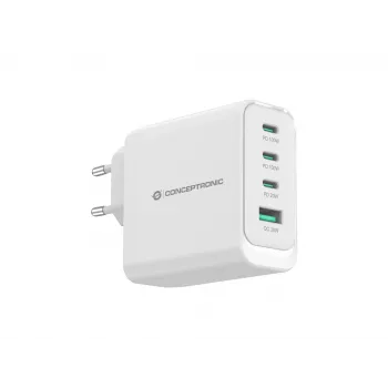 Carregador Conceptronic ALTHEA22W100 4 portas 100W GaN USB PD, USB-C x 3, USB-A x 1, QC 3.0, PPS, PD 3.0