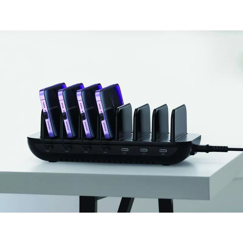 Estação de carregamento Conceptronic OZUL07B 160W 7 portas USB PD, USB-C x 7, PD 3.0