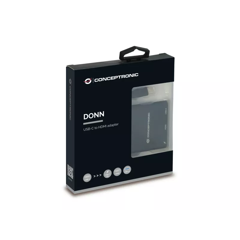 Dock para portátil/replicador de portas Conceptronic DONN01B USB 3.2 Gen 1 (3.1 Gen 1) Type-C preto