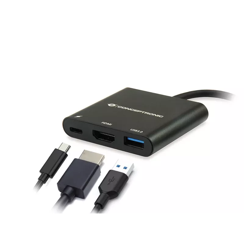 Dock para portátil/replicador de portas Conceptronic DONN01B USB 3.2 Gen 1 (3.1 Gen 1) Type-C preto