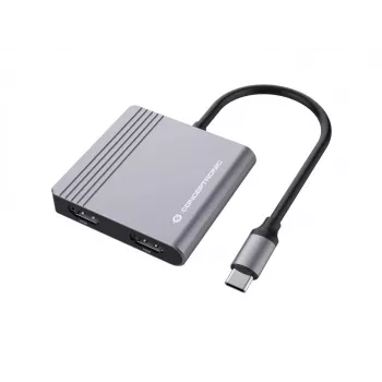 Dock para portátil/replicador de portas Conceptronic DONN13G com fios USB 3.2 Gen 1 (3.1 Gen 1) Type-C cinzento
