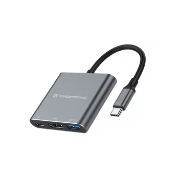 Estação de acoplamento Conceptronic DONN18G 3 em 1 USB 3.2 Gen 1, HDMI, USB 3.0, 100W USB PD