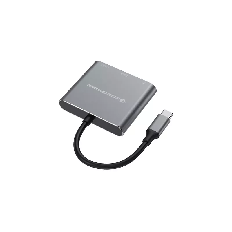 Estação de acoplamento Conceptronic DONN18G 3 em 1 USB 3.2 Gen 1, HDMI, USB 3.0, 100W USB PD
