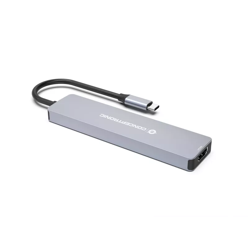 Estação de acoplamento Conceptronic DONN19G 7 em 1 USB 3.2 Gen 1, HDMI, USB-A 3.0 x 3, SD, TF/MicroSD, 100W USB PD