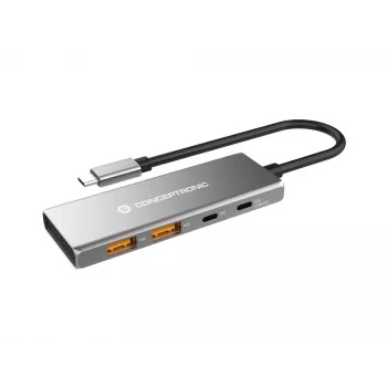 Hub de interfaces Conceptronic HUBBIES15G USB 3.2 Gen 2 (3.1 Gen 2) Type-C 10000 Mbit/s cinzento