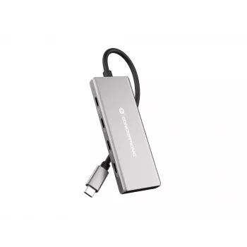 Hub de interfaces Conceptronic HUBBIES17G USB 3.2 Gen 2 (3.1 Gen 2) Type-C 10000 Mbit/s cinzento