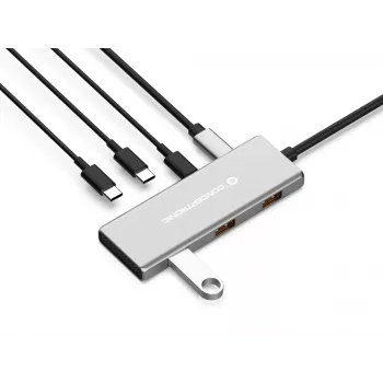 Hub de interfaces Conceptronic HUBBIES17G USB 3.2 Gen 2 (3.1 Gen 2) Type-C 10000 Mbit/s cinzento