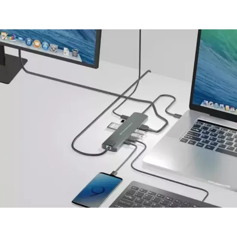 Adaptador hub USB multifuncional Conceptronic DONN 9 em 1