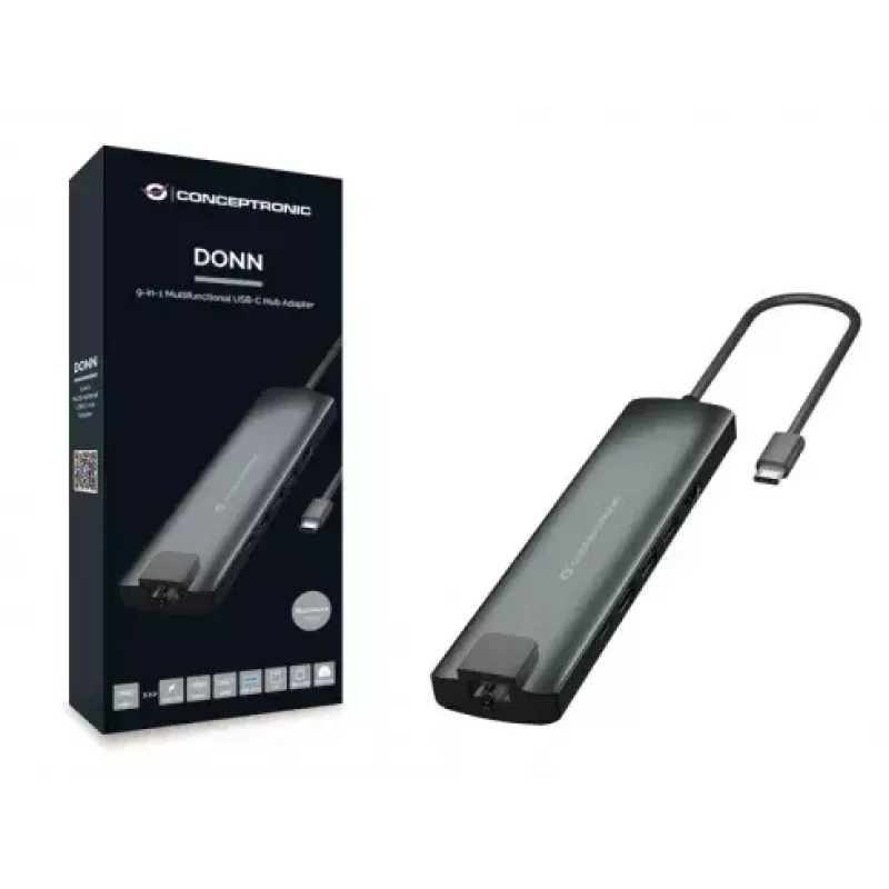 Adaptador hub USB multifuncional Conceptronic DONN 9 em 1