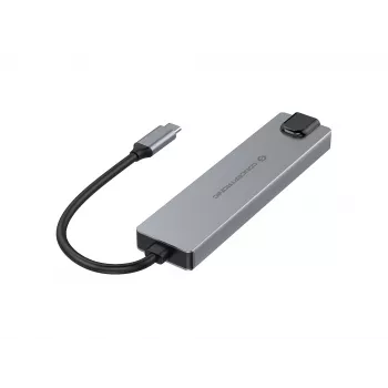 Estação de acoplamento Conceptronic DONN29G 6 em 1 USB 3.2 Gen 2, HDMI 4K60Hz, USB-A 10Gbps x 2, USB-C 10Gbps, GbE LAN, 140W USB PD 3.1