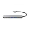 Estação de acoplamento 6 em 1 USB 3.2 Gen 1 CONCEPTRONIC DONN33G HDMI, 2×USB-A 5Gbps, 2×USB-C 5Gbps, 100W USB PD, prateado