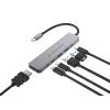Estação de acoplamento 6 em 1 USB 3.2 Gen 1 CONCEPTRONIC DONN33G HDMI, 2×USB-A 5Gbps, 2×USB-C 5Gbps, 100W USB PD, prateado