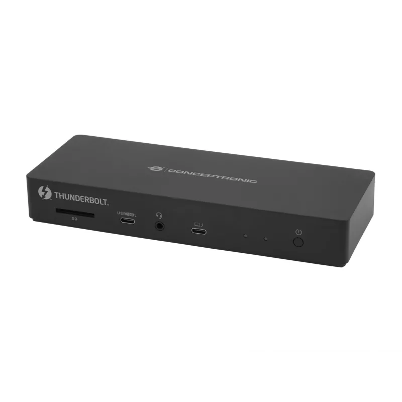 Conceptronic DONN30B estação de ancoragem Thunderbolt 4 13 em 1, 40 Gbit/s, 96 W, HDMI, 2x USB-A, USB-C, LAN 2,5GbE, leitor de cartões SD, preta