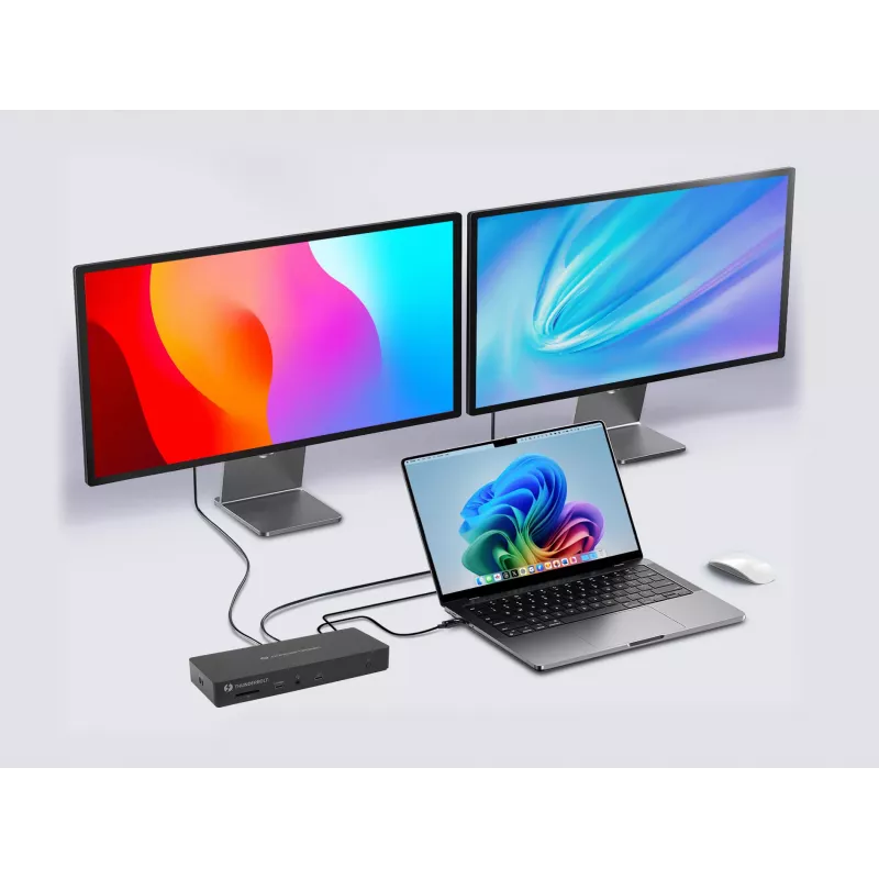 Conceptronic DONN30B estação de ancoragem Thunderbolt 4 13 em 1, 40 Gbit/s, 96 W, HDMI, 2x USB-A, USB-C, LAN 2,5GbE, leitor de cartões SD, preta