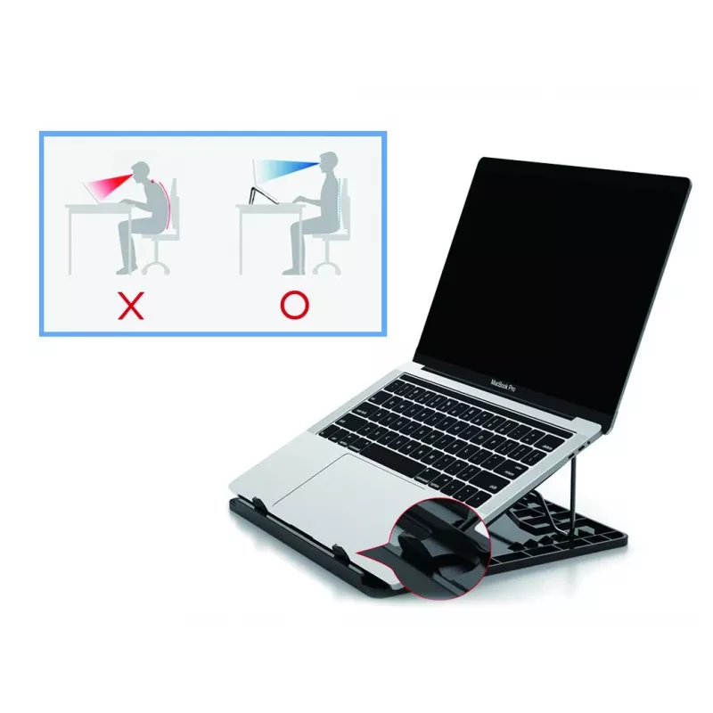 Suporte de arrefecimento para portátil Conceptronic ERGO, suporte para portátil preto 39,6 cm (15,6 polegadas)