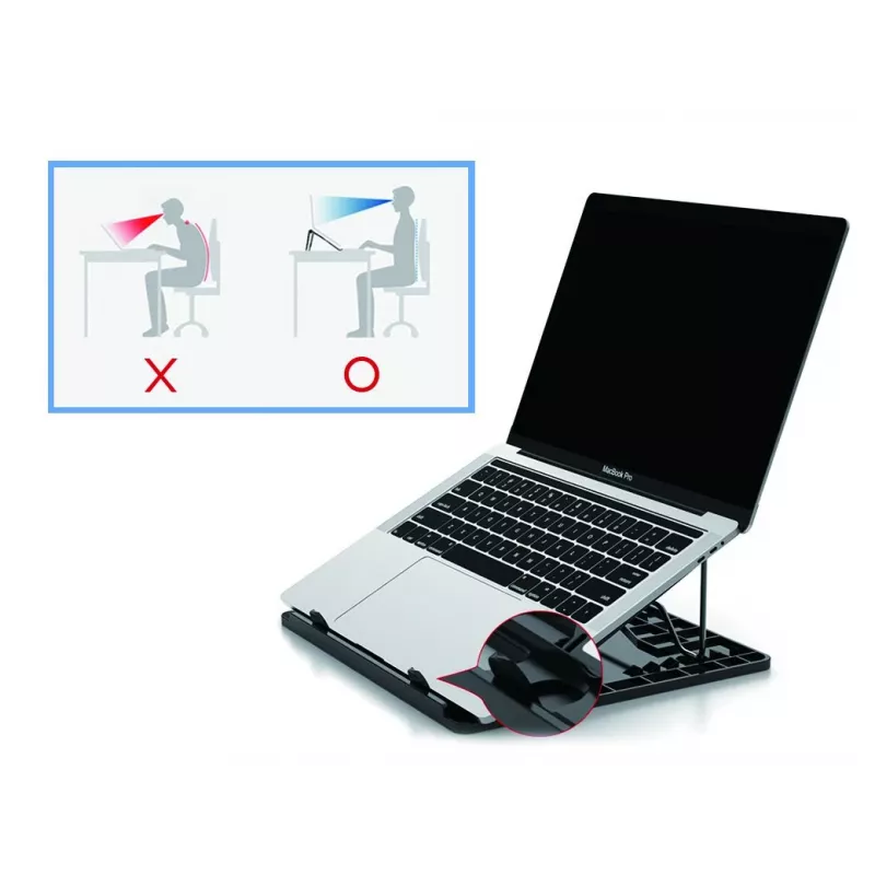 Suporte de arrefecimento para portátil Conceptronic THANA ERGO S, suporte para portátil cinzento 39,6 cm (15,6 polegadas)