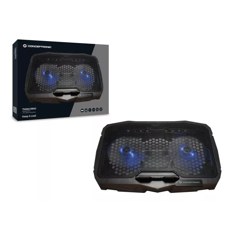 Base de arrefecimento para portátil Conceptronic THANA07B 43,2 cm (17 polegadas) preto