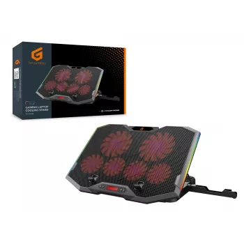 Suporte de arrefecimento para portátil gaming Conceptronic THYIA ERGO com 6 ventoinhas, 43,2 cm (17 polegadas), 6 unid., botões, cinzento, azul, verde, vermelho, China