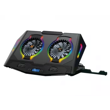 Suporte de arrefecimento para portátil gaming Conceptronic THYIA ERGO com 2 ventoinhas, 43,2 cm (17 polegadas), 2 unid., botões, preto, azul, verde, vermelho, China