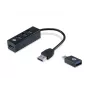 Hub USB Conceptronic HUBBIES hub USB 3.0 de 4 portas com adaptador OTG USB-C