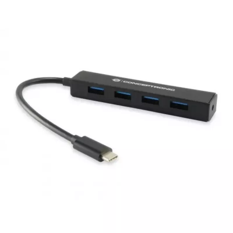 Hub Conceptronic USB 3.1 Type-C para hub USB 3.0 de 4 portas