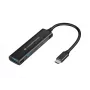 Hub Conceptronic HUBBIES USB 3.0 de 4 portas, 2 portas USB-C e 2 portas USB-A, caixa em alumínio, ficha USB-C