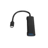 Hub Conceptronic HUBBIES USB 3.0 de 4 portas, 2 portas USB-C e 2 portas USB-A, caixa em alumínio, ficha USB-C