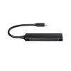Hub Conceptronic HUBBIES USB 3.0 de 4 portas, 2 portas USB-C e 2 portas USB-A, caixa em alumínio, ficha USB-C