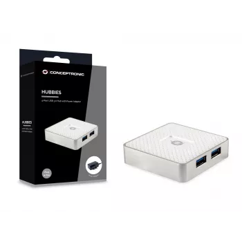 Hub de interfaces Conceptronic HUBBIES03W USB 3.2 Gen 1 (3.1 Gen 1) Micro-B 5000 Mbit/s branco