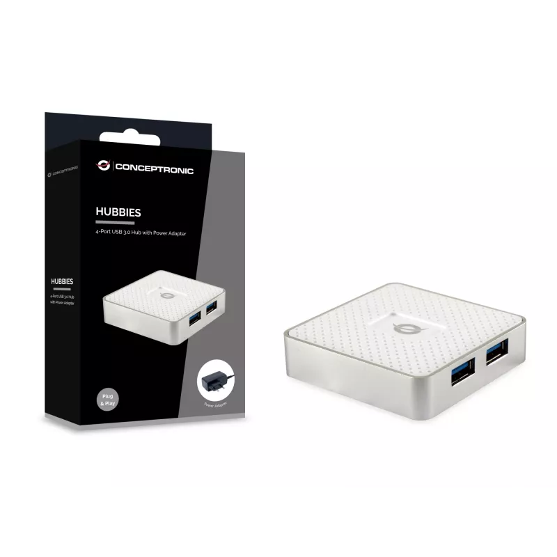 Hub de interfaces Conceptronic HUBBIES03W USB 3.2 Gen 1 (3.1 Gen 1) Micro-B 5000 Mbit/s branco