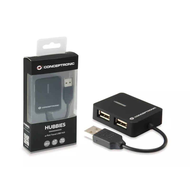 Hub USB Conceptronic Travel de 4 portas