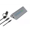 Combinação hub-carregador Conceptronic HUBBIES18G 10 em 1 60W USB 3.0, cabo USB-C-USB-A 2 em 1, USB 3.2 Gen 1