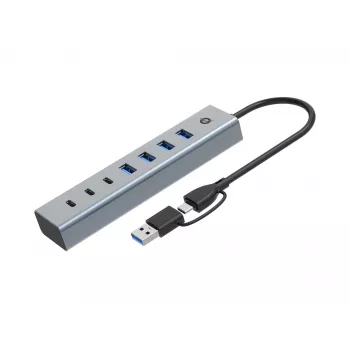 Hub Conceptronic HUBBIES20G USB 3.0 de 7 portas, 5 Gbit/s, USB-C x 3, USB-A x 4