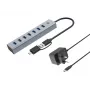 Hub Conceptronic HUBBIES21GP USB 3.0 de 7 portas com fonte de alimentação, 5 Gbit/s, USB-A x 7