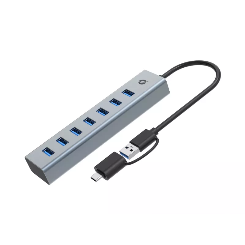 Hub Conceptronic HUBBIES21GP USB 3.0 de 7 portas com fonte de alimentação, 5 Gbit/s, USB-A x 7