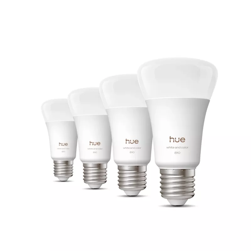 Lâmpada inteligente Philips A60 E27, Bluetooth/Zigbee, 6 W, 810 lm, branco, pack de 4