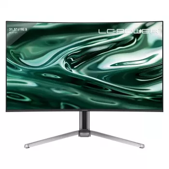 LC-Power LC-M32UCO 31,5 polegadas QD-OLED 4K Ultra HD Monitor curvo, 3840×2160, 0,03 ms, 450 cd/m², hub USB, altifalantes, VESA, altura ajustável