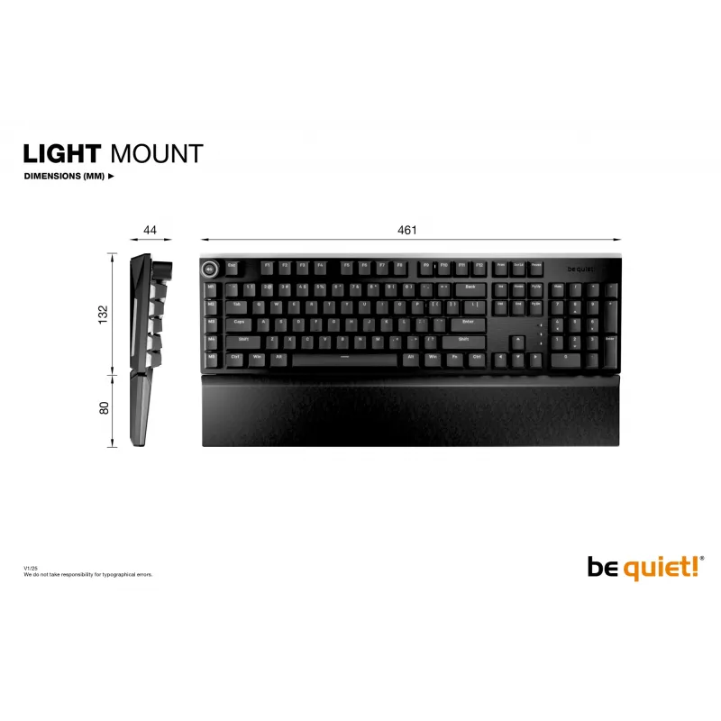 Teclado be quiet! Light Mount Silent Tactile DE ISO gaming USB QWERTZ alemão preto