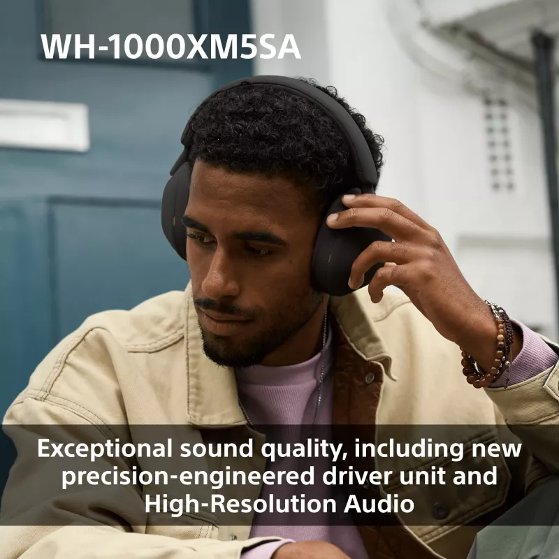 Sony WH-1000XM5SA auscultador com fios e sem fios arco de cabeça música USB Type-C Bluetooth preto