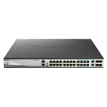 D-Link DMS-3130-30PS Comutador de Rede Gerido L3 2.5G Ethernet (100/1000/2500) Power over Ethernet (PoE) 1U Preto