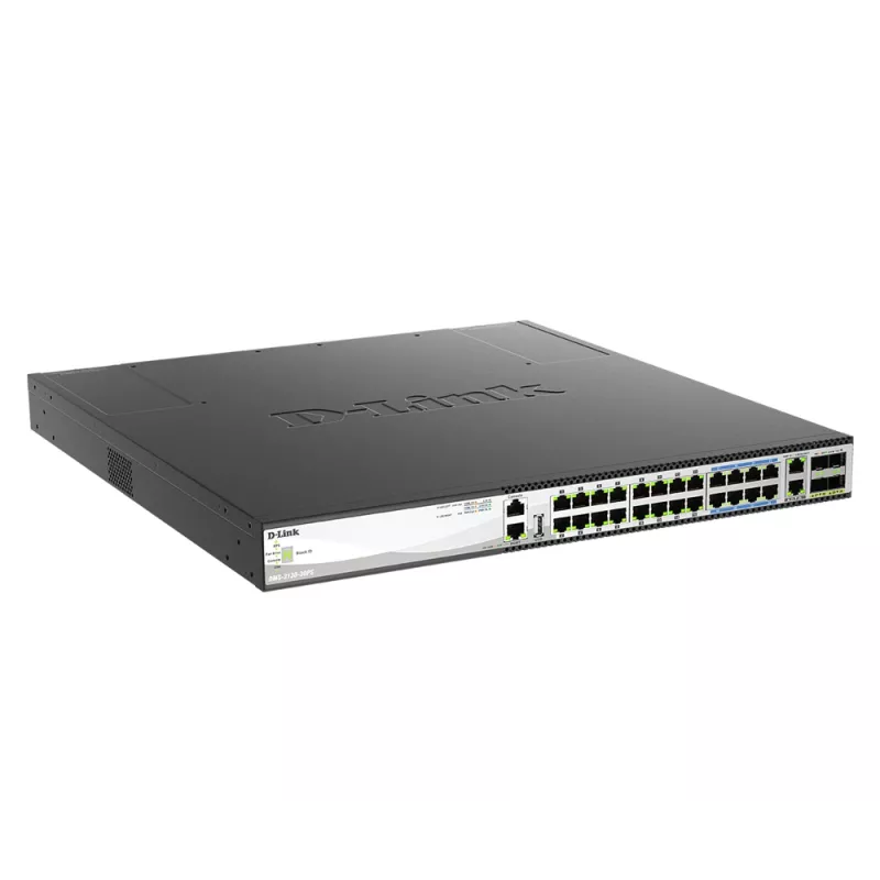 D-Link DMS-3130-30PS Comutador de Rede Gerido L3 2.5G Ethernet (100/1000/2500) Power over Ethernet (PoE) 1U Preto