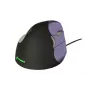 BakkerElkhuizen Evoluent 4 Small, para destro, design vertical, laser, USB Type-A, 2600 DPI, preto, roxo