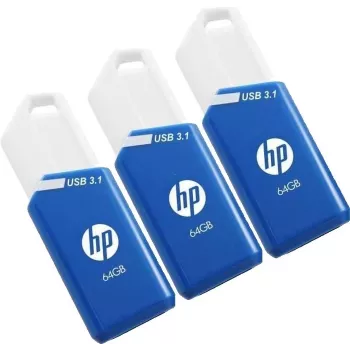Pen USB HP x755w pack de 3 64 GB USB Type-A 3.2 Gen 1 (3.1 Gen 1) Azul, Branco