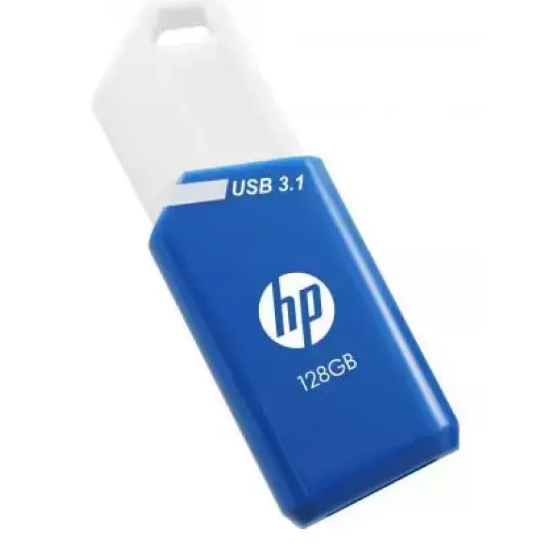 Pen USB HP X755W PACK x3 – 128 GB, USB Type-A 3.2 Gen 1, design deslizante, azul/branco